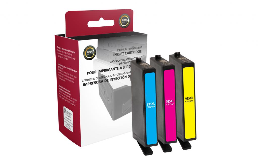 High Yield Cyan, Magenta, Yellow Ink Cartridges for HP 935XL 3-Pack