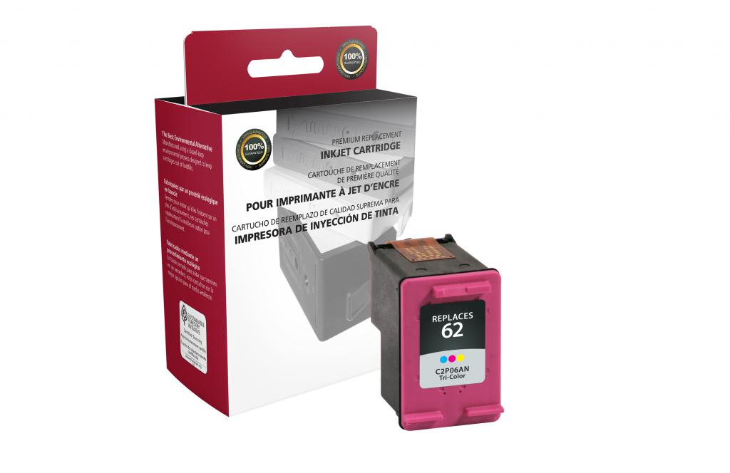 Tri-Color Ink Cartridge for HP C2P06AN (HP 62)