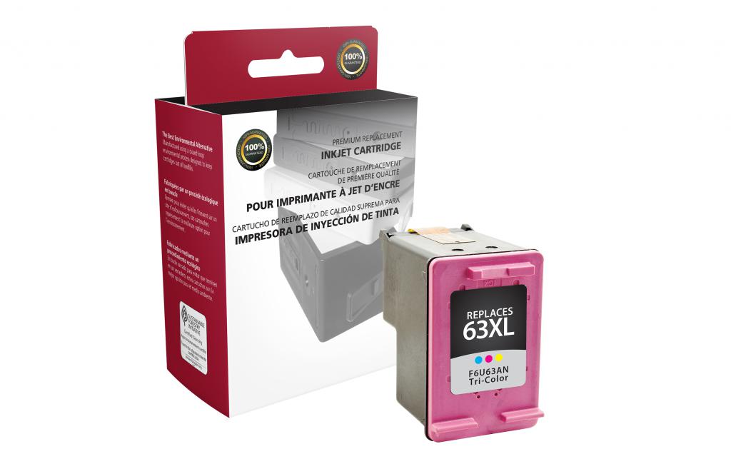 High Yield Tri-Color Ink Cartridge for HP F6U63AN (HP 63XL)