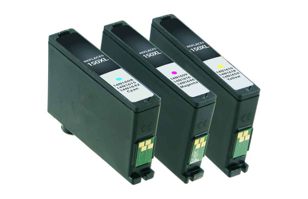 Cyan, Magenta, Yellow High Yield Ink Cartridges for Lexmark 150XL 3-Pack